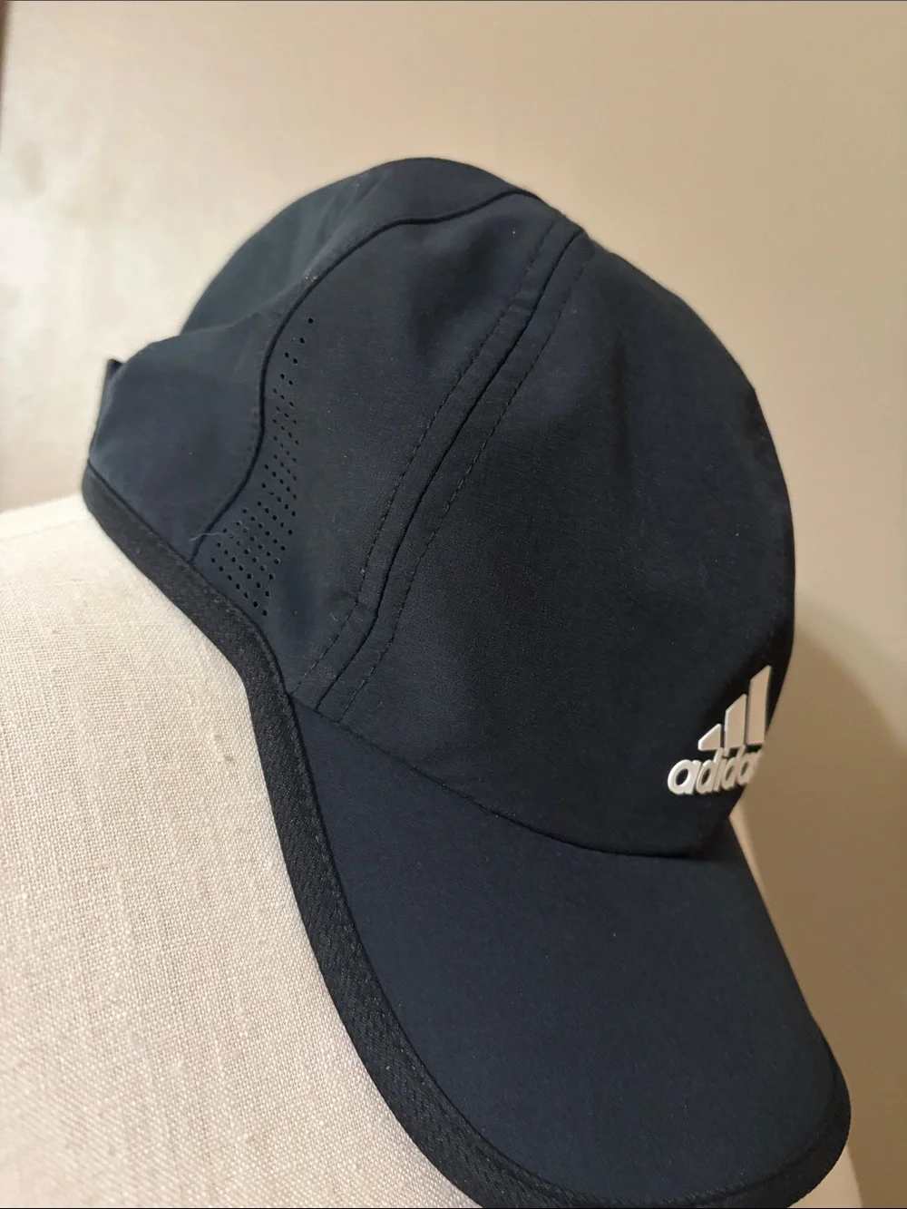 adidas Aeroteady Black Cap with White Logo